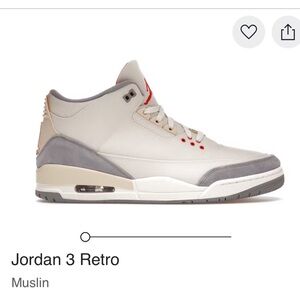 Air Jordan 3 Retro SE Muslin Sneakers, Men’s Size 12